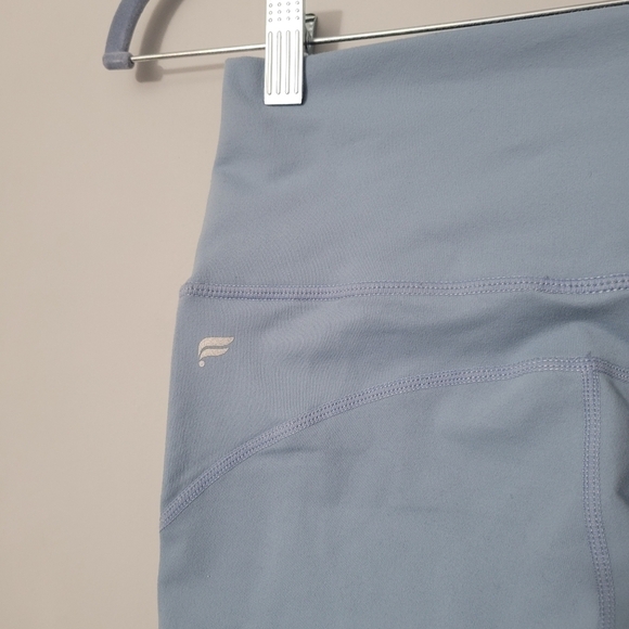 Fabletics Powerhold Baby Blue Logo Stripe Athletic Leggings - Picture 8 of 10